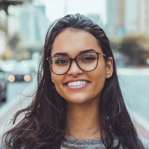 Woman Wearing Black Eyeglasses